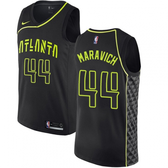 Men's Nike Atlanta Hawks #44 Pete Maravich Authentic Black NBA Jersey - City Edition - Ujersey