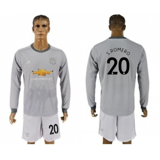Manchester United #20 S.Romero Sec Away Long Sleeves Soccer Club Jersey