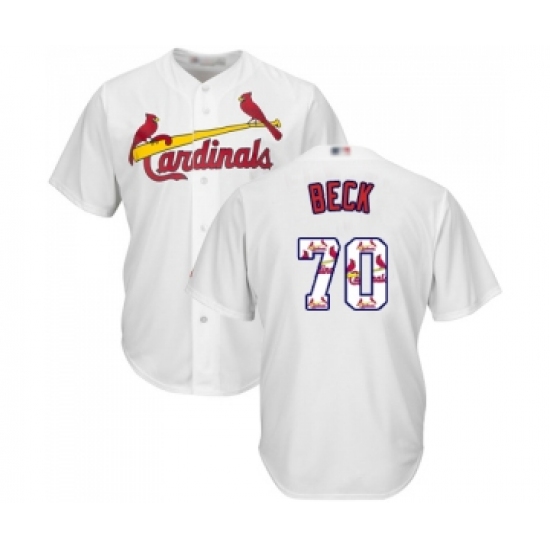 Men's St. Louis Cardinals #70 Chris Beck Authentic White Team Logo Fashion Cool Base Baseball Jersey - Ujersey