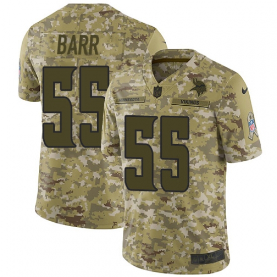Men's Nike Minnesota Vikings #55 Anthony Barr Limited Camo 2018 Salute to Service NFL Jersey - Ujersey