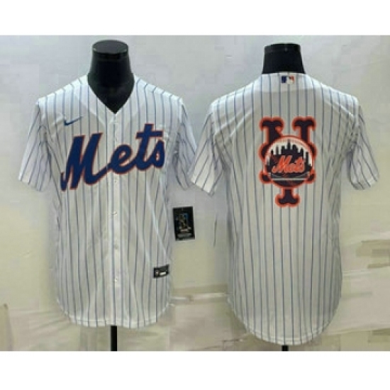 Men's New York Mets Big Logo White Cool Base Stitched Baseball Jersey - Ujersey