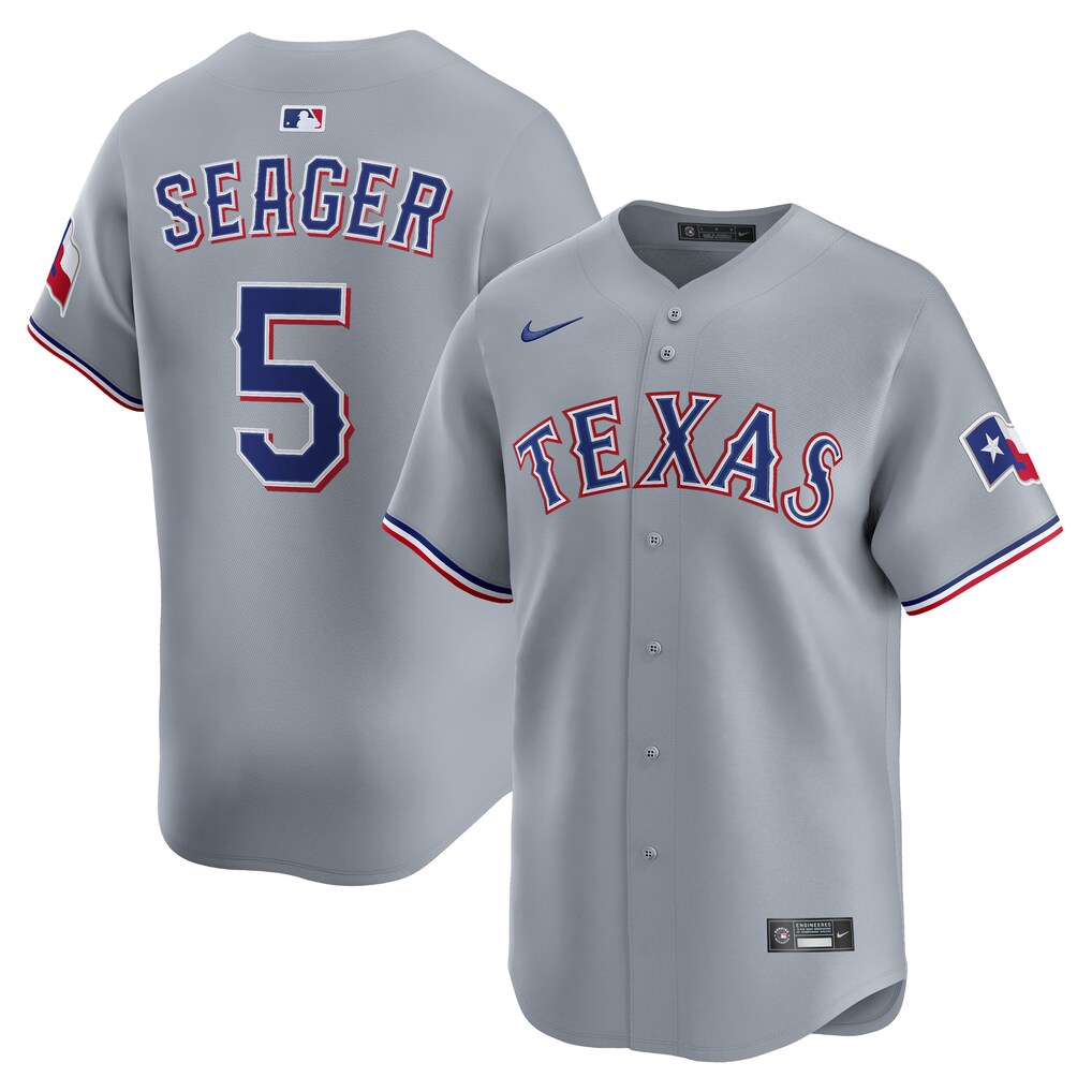 Men's Texas Rangers Corey Seager Nike Gray Road Limited Jersey - Ujersey