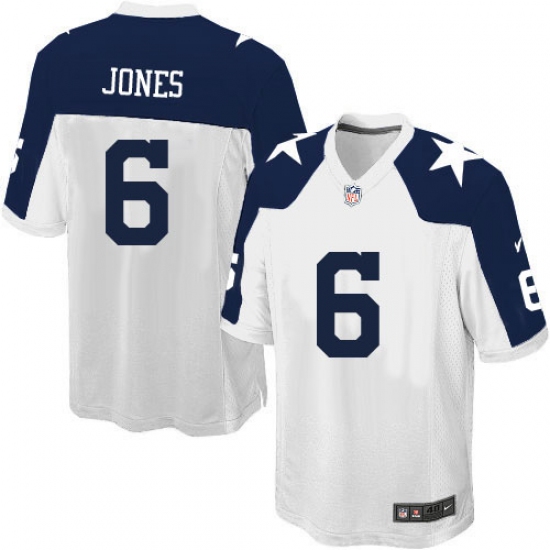 Men's Nike Dallas Cowboys #6 Chris Jones Game White Throwback Alternate NFL Jersey - Ujersey