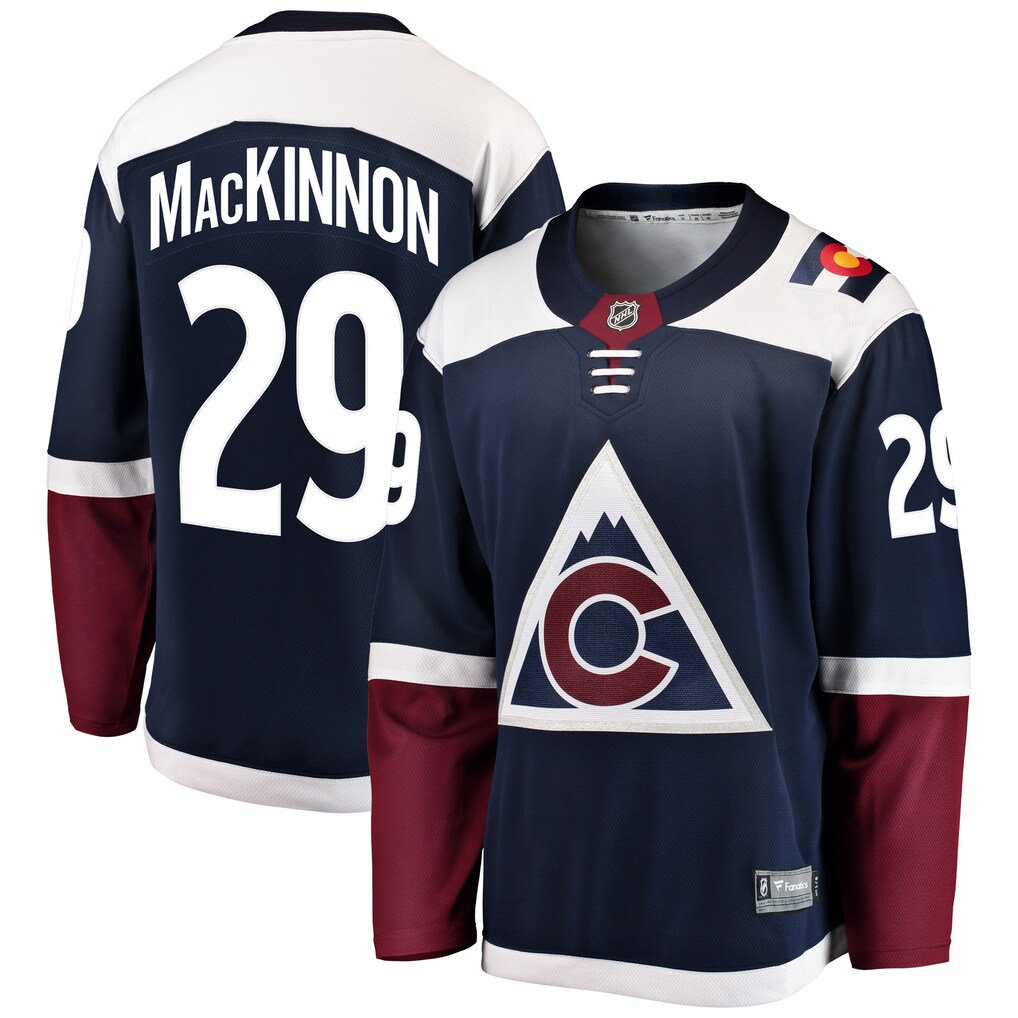 Men's Colorado Avalanche Nathan MacKinnon Fanatics Navy Breakaway Jersey - SUjersey01