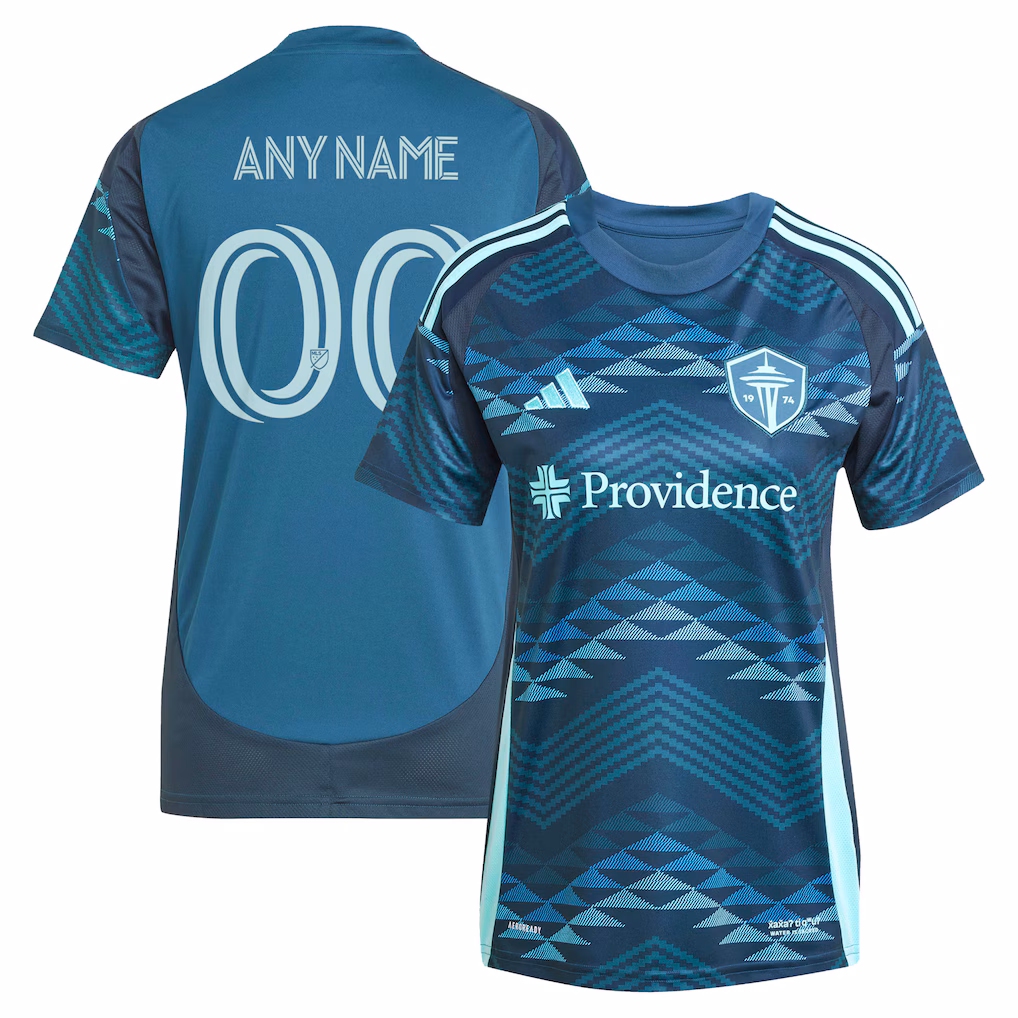 Women's Seattle Sounders FC adidas Blue 2025 The Salish Sea Kit Replica Custom Jersey