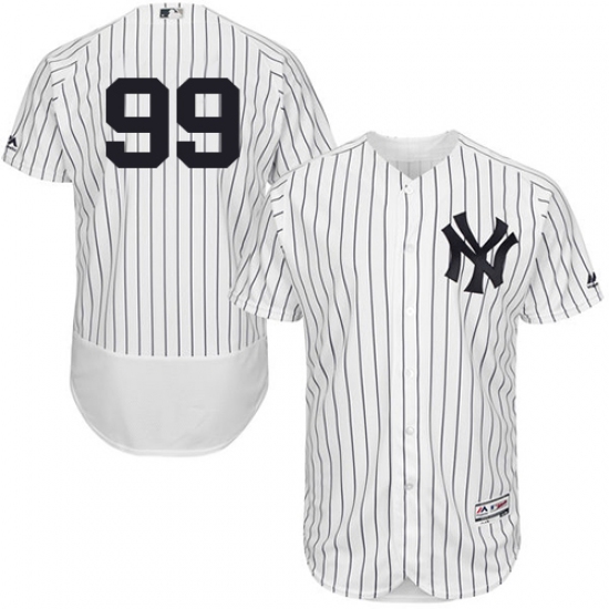 Men's Majestic New York Yankees #99 Aaron Judge White/Navy Flexbase Authentic Collection MLB Jersey - Ujersey