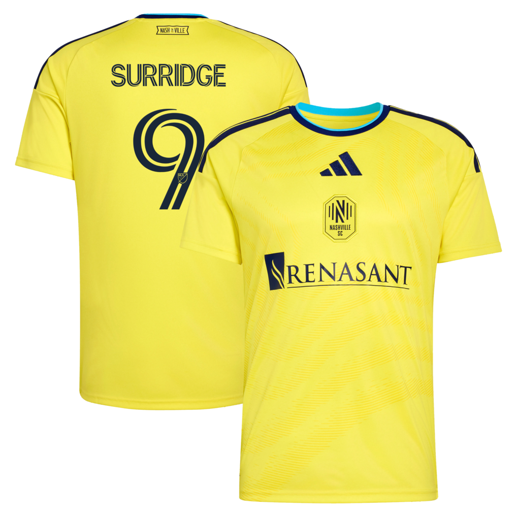 Men's Nashville SC Sam Surridge adidas Yellow 2026 The Reverb Kit Replica Jersey - Ujersey