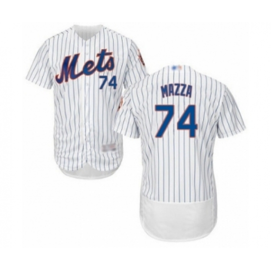 Men's New York Mets #74 Chris Mazza White Home Flex Base Authentic Collection Baseball Player Jersey - Ujersey