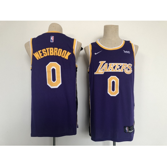 Men's Los Angeles Lakers #0 Russell Westbrook Fanatics Branded Purple 2020-21 Fast Break Player Jersey - Ujersey