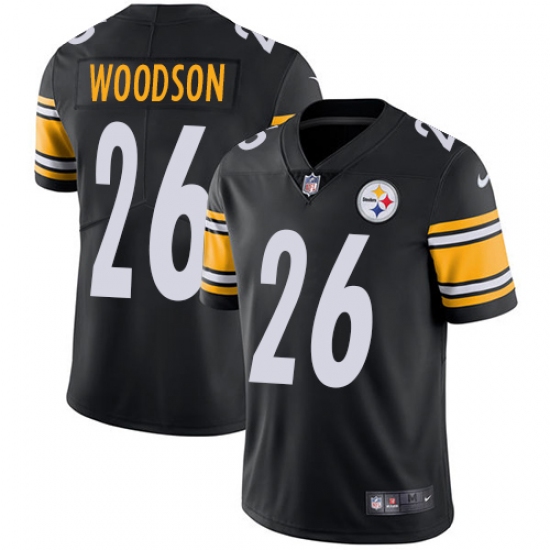 Youth Nike Pittsburgh Steelers #26 Rod Woodson Black Team Color Vapor Untouchable Limited Player NFL Jersey - Ujersey