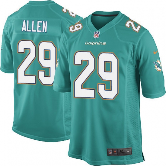 Men's Nike Miami Dolphins #29 Nate Allen Game Aqua Green Team Color NFL Jersey - Ujersey