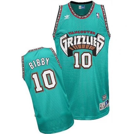 Men's Adidas Memphis Grizzlies #10 Mike Bibby Authentic Green Throwback NBA Jersey - Ujersey