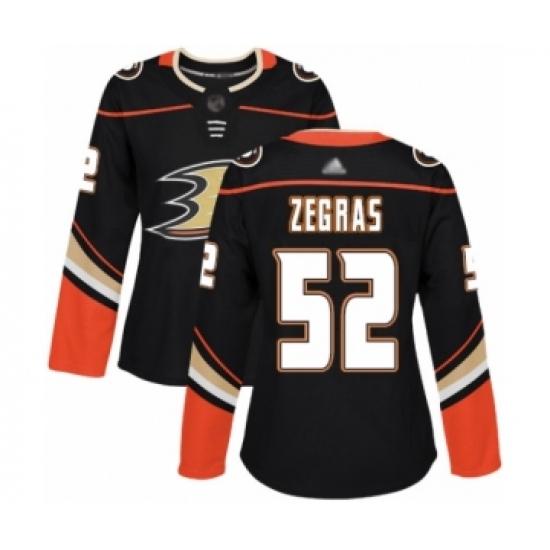 Women's Anaheim Ducks #52 Trevor Zegras Authentic Black Home Hockey Jersey - Ujersey