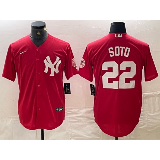 Men's New York Yankees #22 Juan Soto Red Fashion Cool Base Jersey - Ujersey