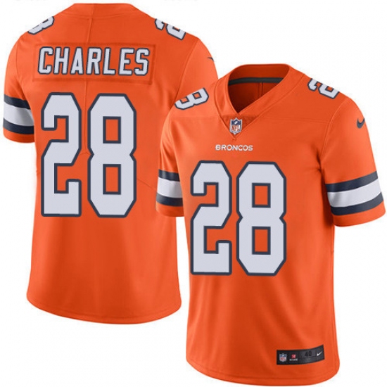 Men's Nike Denver Broncos #28 Jamaal Charles Elite Orange Rush Vapor Untouchable NFL Jersey - Ujersey