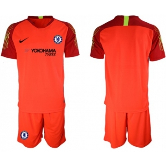 Chelsea Blank Red Goalkeeper Soccer Club Jersey