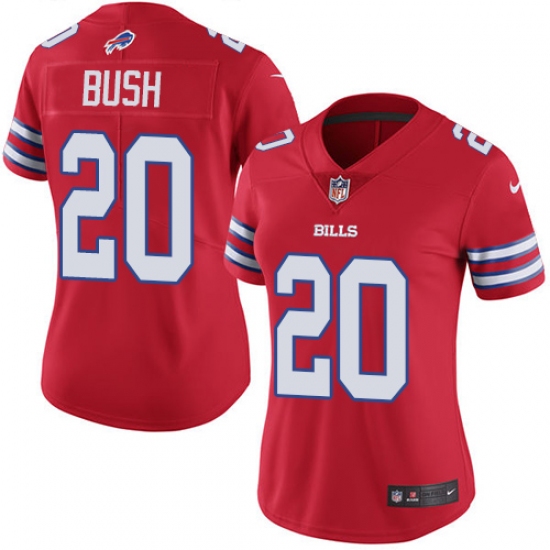 Women's Nike Buffalo Bills #20 Rafael Bush Limited Red Rush Vapor Untouchable NFL Jersey - Ujersey