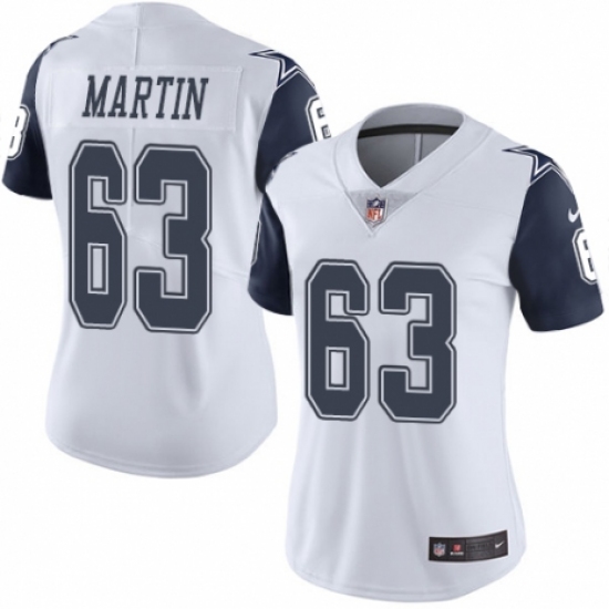 Women's Nike Dallas Cowboys #63 Marcus Martin Limited White Rush Vapor Untouchable NFL Jersey - Ujersey