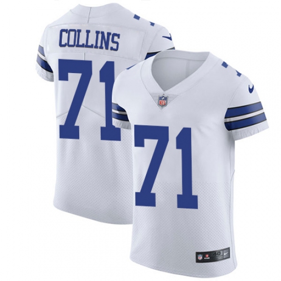Men's Nike Dallas Cowboys #71 La'el Collins Elite White NFL Jersey - Ujersey