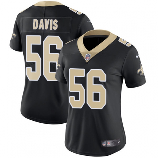 Women's Nike New Orleans Saints #56 DeMario Davis Black Team Color Vapor Untouchable Limited Player NFL Jersey - Ujersey
