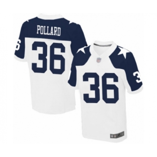 Men's Dallas Cowboys #36 Tony Pollard Elite White Throwback Alternate Football Jersey - Ujersey