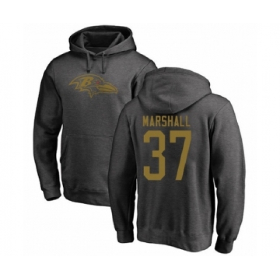 Football Baltimore Ravens #37 Iman Marshall Ash One Color Pullover Hoodie - Ujersey