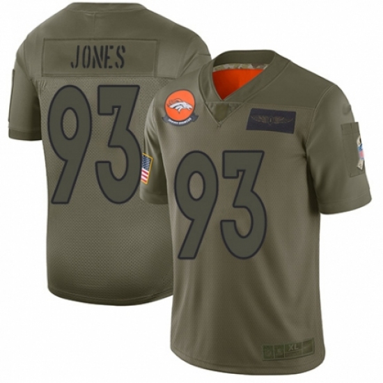 Women's Denver Broncos #93 Dre'Mont Jones Limited Camo 2019 Salute to Service Football Jersey - Ujersey