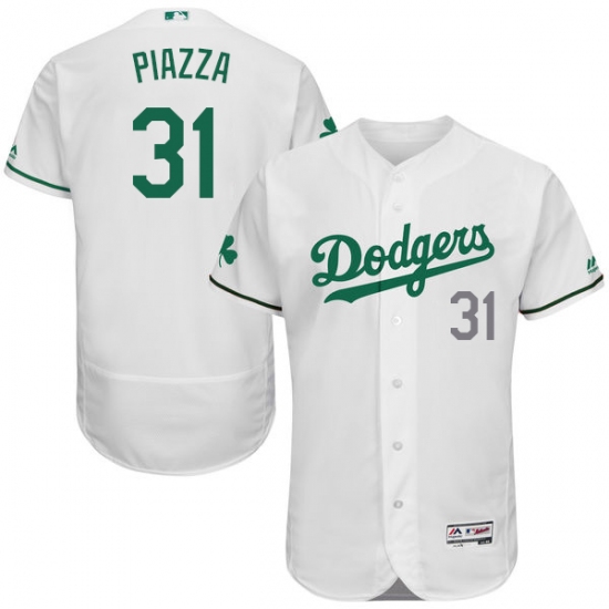 Men's Majestic Los Angeles Dodgers #31 Mike Piazza White Celtic Flexbase Authentic Collection MLB Jersey - Ujersey