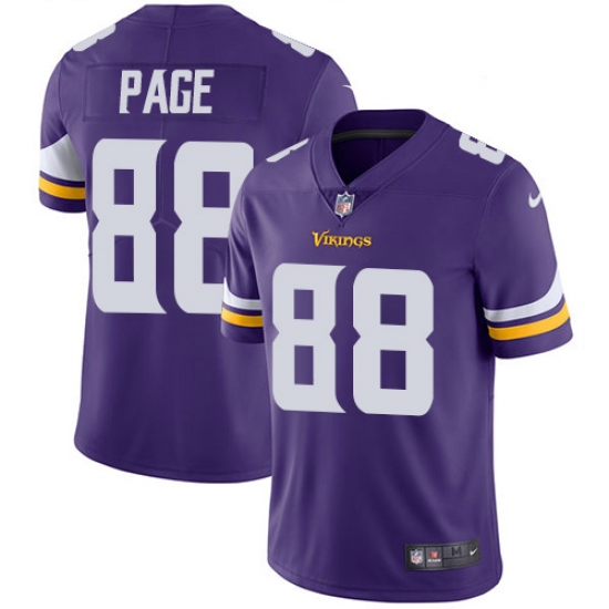 Youth Nike Minnesota Vikings #88 Alan Page Purple Team Color Vapor Untouchable Limited Player NFL Jersey - Ujersey