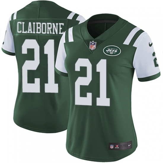 Women's Nike New York Jets #21 Morris Claiborne Elite Green Team Color NFL Jersey - Ujersey