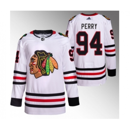 Men's Chicago Blackhawks #94 Corey Perry White Stitched Hockey Jersey - Ujersey