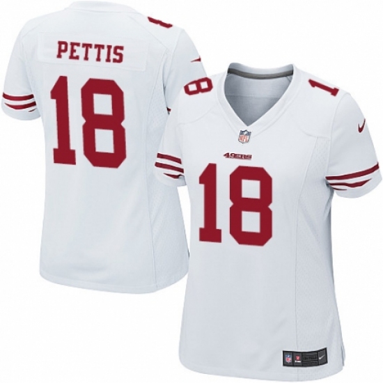 Women's Nike San Francisco 49ers #18 Dante Pettis Game White NFL Jersey - Ujersey