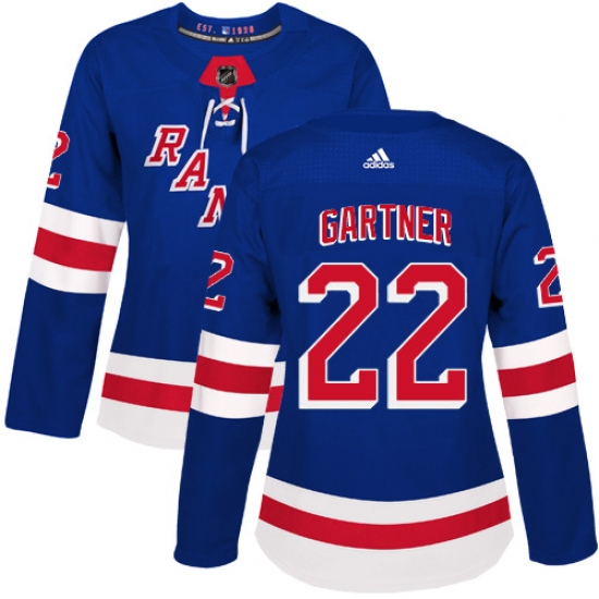 Women's Adidas New York Rangers #22 Mike Gartner Premier Royal Blue Home NHL Jersey - Ujersey