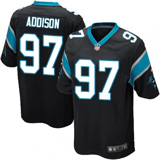 Men's Nike Carolina Panthers #97 Mario Addison Game Black Team Color NFL Jersey - Ujersey