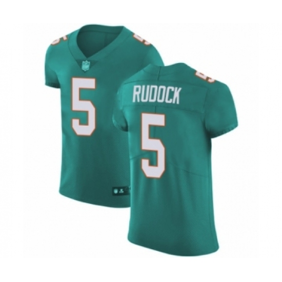 Men's Miami Dolphins #5 Jake Rudock Aqua Green Alternate Vapor Untouchable Elite Player Football Jersey - Ujersey