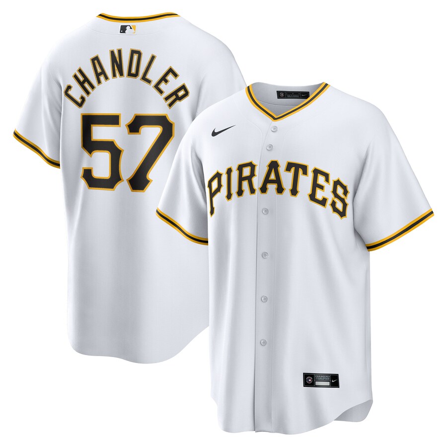 Men's Pittsburgh Pirates Bubba Chandler Nike White Home Replica Jersey