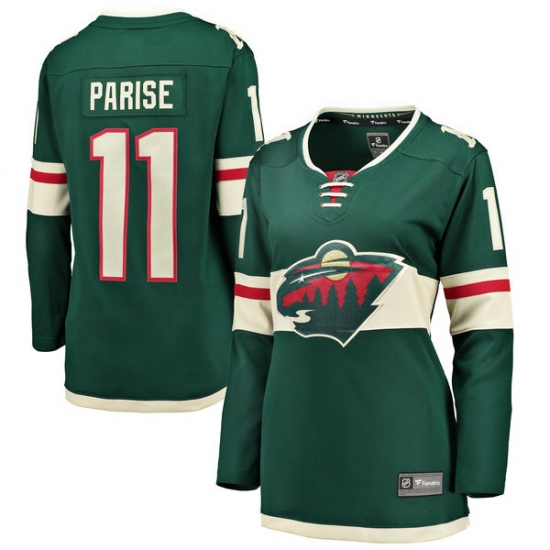 Women's Minnesota Wild #11 Zach Parise Authentic Green Home Fanatics Branded Breakaway NHL Jersey - Ujersey