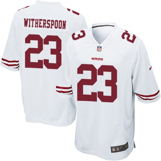 Men's Nike San Francisco 49ers #23 Ahkello Witherspoon Game White NFL Jersey - Ujersey