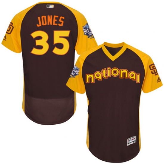 Men's Majestic San Diego Padres #35 Randy Jones Brown 2016 All-Star National League BP Authentic Collection Flex Base MLB Jersey - Ujersey