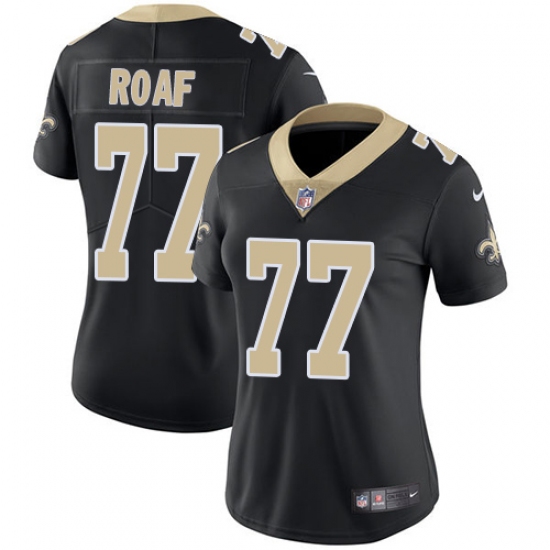 Women's Nike New Orleans Saints #77 Willie Roaf Black Team Color Vapor Untouchable Limited Player NFL Jersey - Ujersey