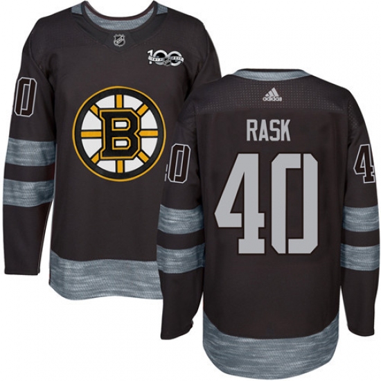 Men's Adidas Boston Bruins #40 Tuukka Rask Authentic Black 1917-2017 100th Anniversary NHL Jersey - Ujersey