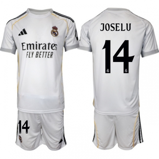 Men Real Madrid 2026 Soccer Jerseys White #14 JOSELU