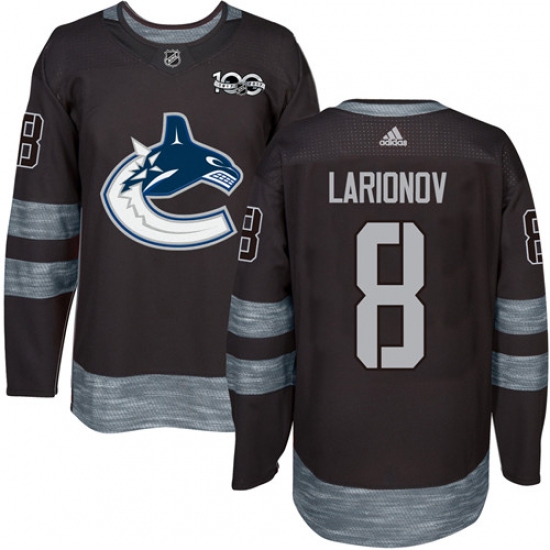 Men's Adidas Vancouver Canucks #8 Igor Larionov Premier Black 1917-2017 100th Anniversary NHL Jersey - Ujersey