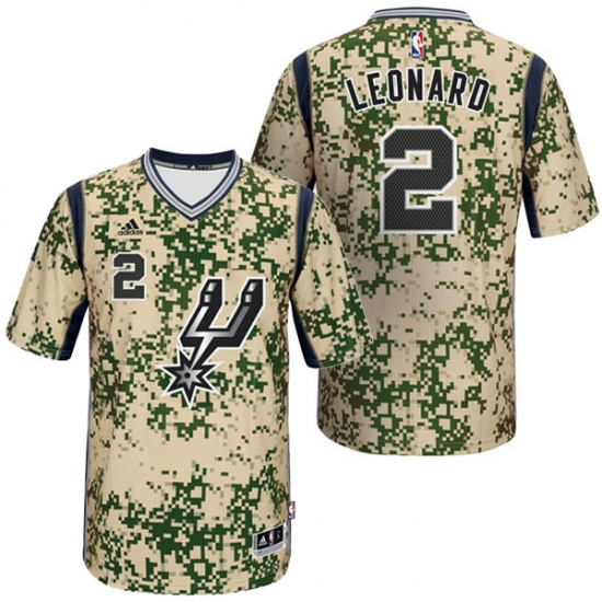Men's Adidas San Antonio Spurs #2 Kawhi Leonard Authentic Camo Pride NBA Jersey - Ujersey