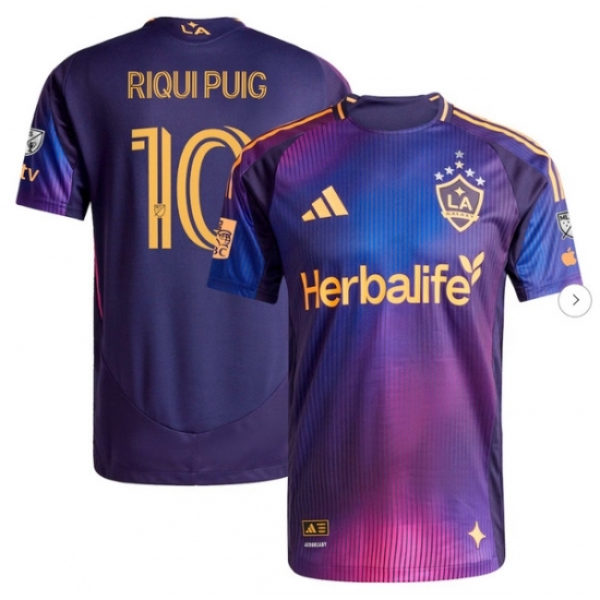 Mens LA Galaxy Riqui Puig adidas Navy 2025 RIZON Authentic Player Jersey - Ujersey