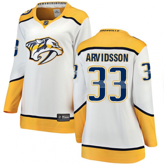 Women's Nashville Predators #33 Viktor Arvidsson Fanatics Branded White Away Breakaway NHL Jersey - Ujersey