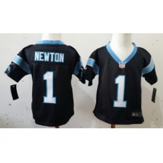 Nike Carolina Panthers #1 Cam Newton Black Toddlers Jersey - Ujersey