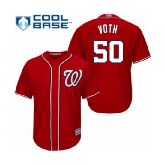 Youth Washington Nationals #50 Austin Voth Authentic Red Alternate 1 Cool Base Baseball Player Jersey - Ujersey