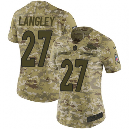 Women's Nike Denver Broncos #27 Brendan Langley Limited Camo 2018 Salute to Service NFL Jersey - Ujersey