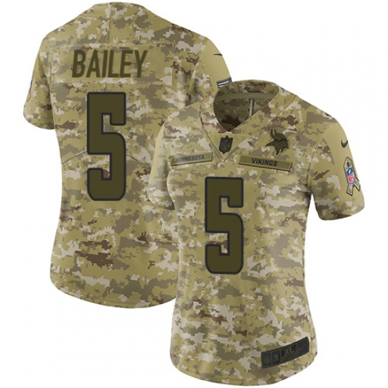 Women's Nike Minnesota Vikings #5 Dan Bailey Limited Camo 2018 Salute to Service NFL Jersey - Ujersey